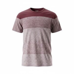 Express Men's Burgundy and Heather Gray Tee